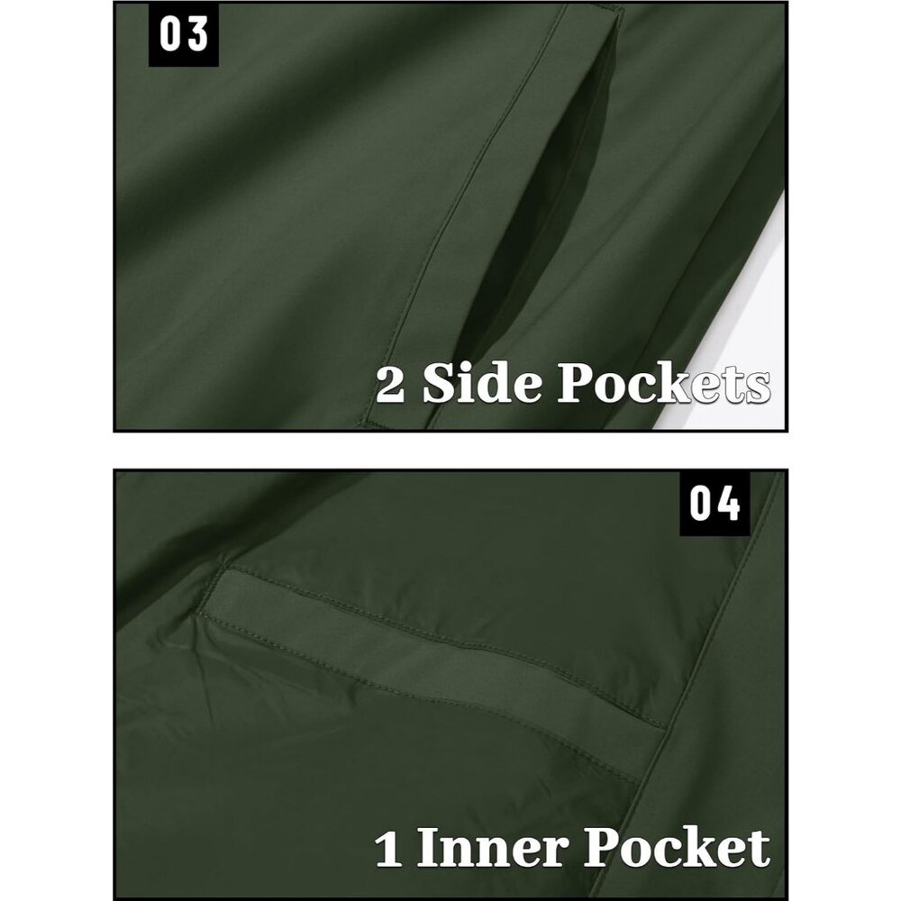 Men's Lightweight Stylish Casual Winter #07 Army Green Bomber Jacket Coats - Picture 7 of 8